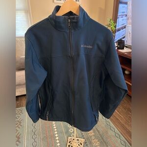 Columbia Navy Blue Full Zip Mens Soft shell Jacket